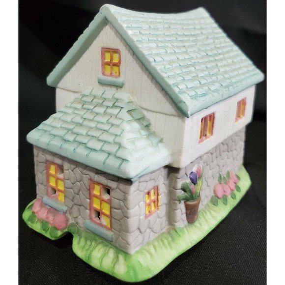 EASTER VILLAGE CHURCH FLOWER SHOP GROCERY STORE Spring pastel building house 3pc - Picture 12 of 12